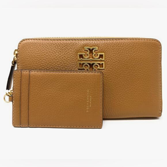#TORY BURCH Britten Zip Continental Tiramisu NWT - Picture 1 of 9